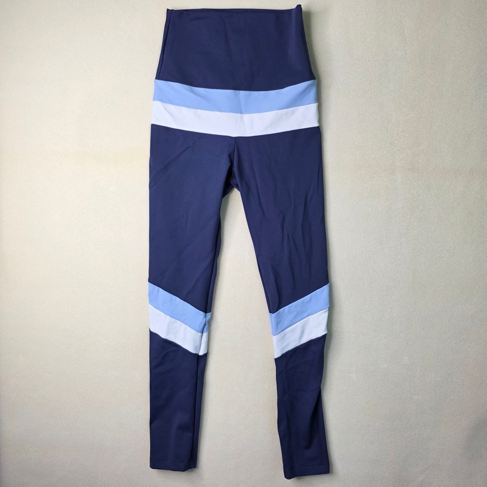 Port De Bras Navy Blue Colorblock High Waist Leggings Size S Small Amni Soul Eco